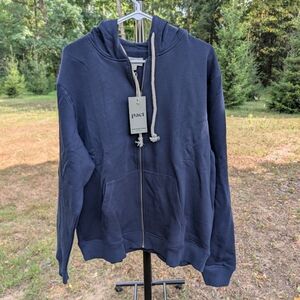 Navy Blue Zip-Up Hoodie